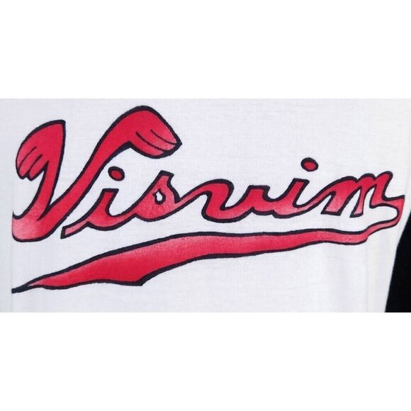 Visvim Logo-Print Cotton-Jersey T-Shirt Size M White Red Mens NWT - Picture 4 of 16